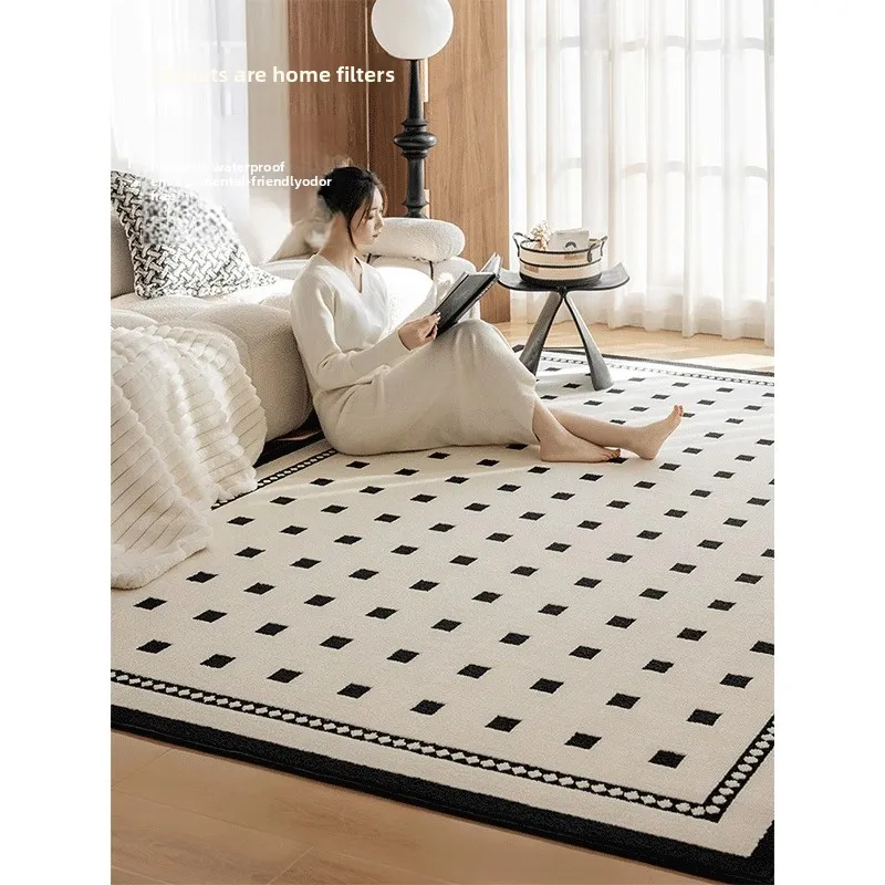 غرفة معيشة شقة بلاكستون مقاومة للماء ومضادة للحشف، سجادة خفيفة فاخرة لغرفة النوم الراقية، مسح بترك وإعادة الأوساخ #4