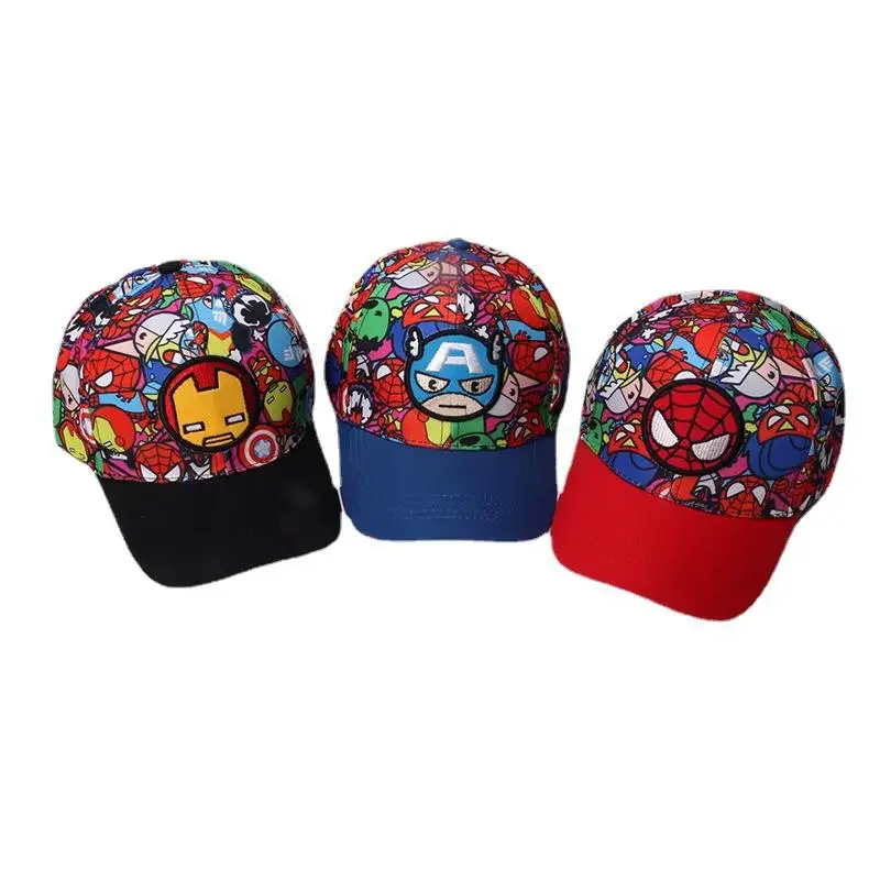 Marvel Anime Movies Avengers Baseball Cap Spiderman Hulk Iron Man Captain America Kids Hip Hop Hats Children Birthday Gifts