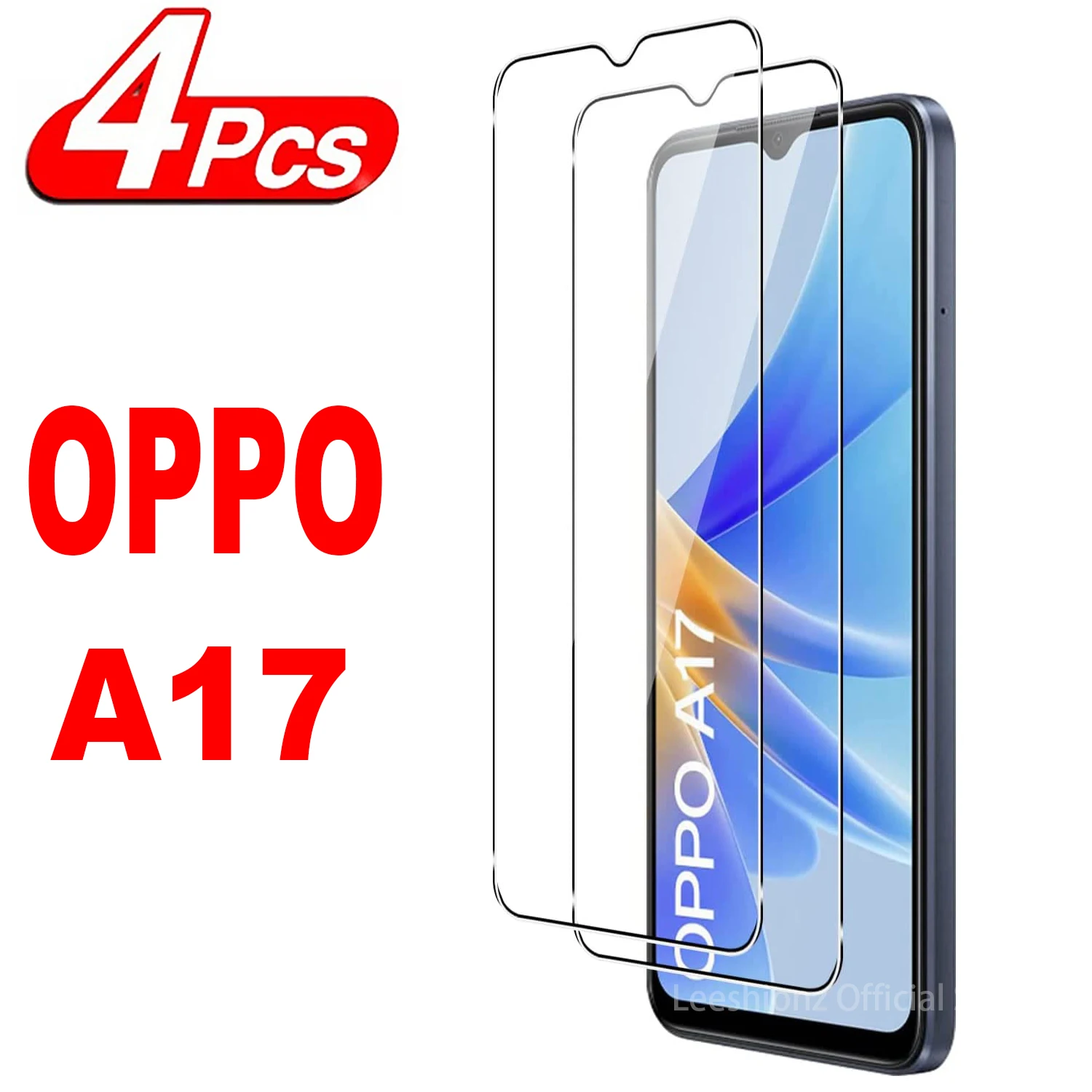 Oppo a17用スクリーンプロテクター,強化ガラスフィルム,2/4個