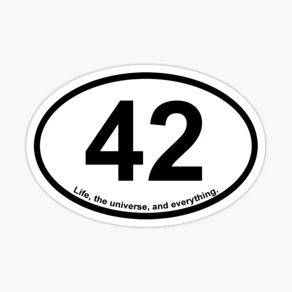 Hitchhiker Is Guide Oval 42  5PCS Stickers for Luggage Window Wall Anime Stickers Cartoon Bumper Laptop Background Home