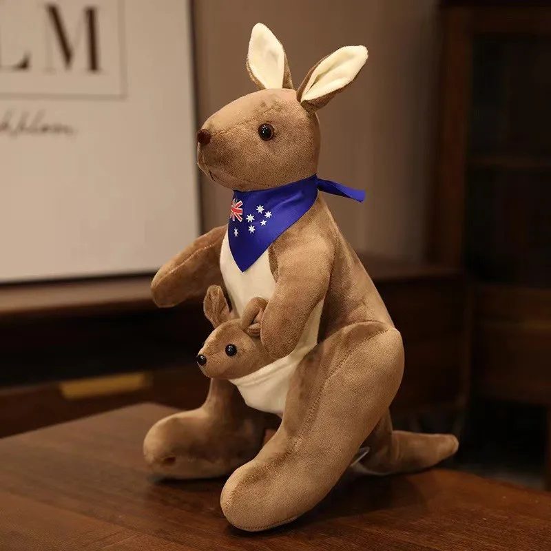Peluche kangourou Allezou maman et son bébé vert - Les Ptipotos – Les Déglingos
