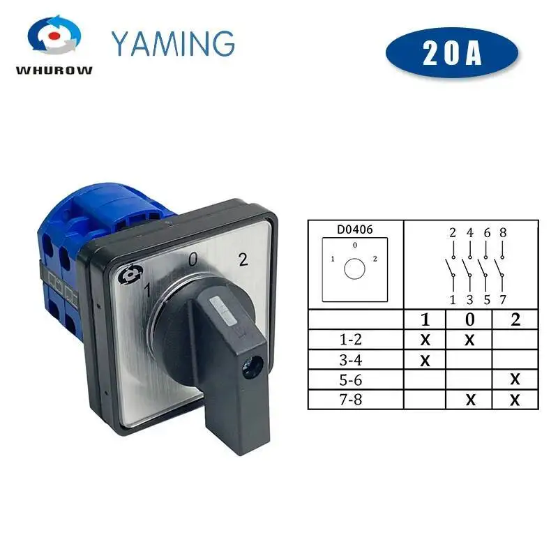 

LW26-20D0406/2 переключатель переключения камеры 690 В 20A 2-полюсный 3-позиционный Электрический переключатель от производителя