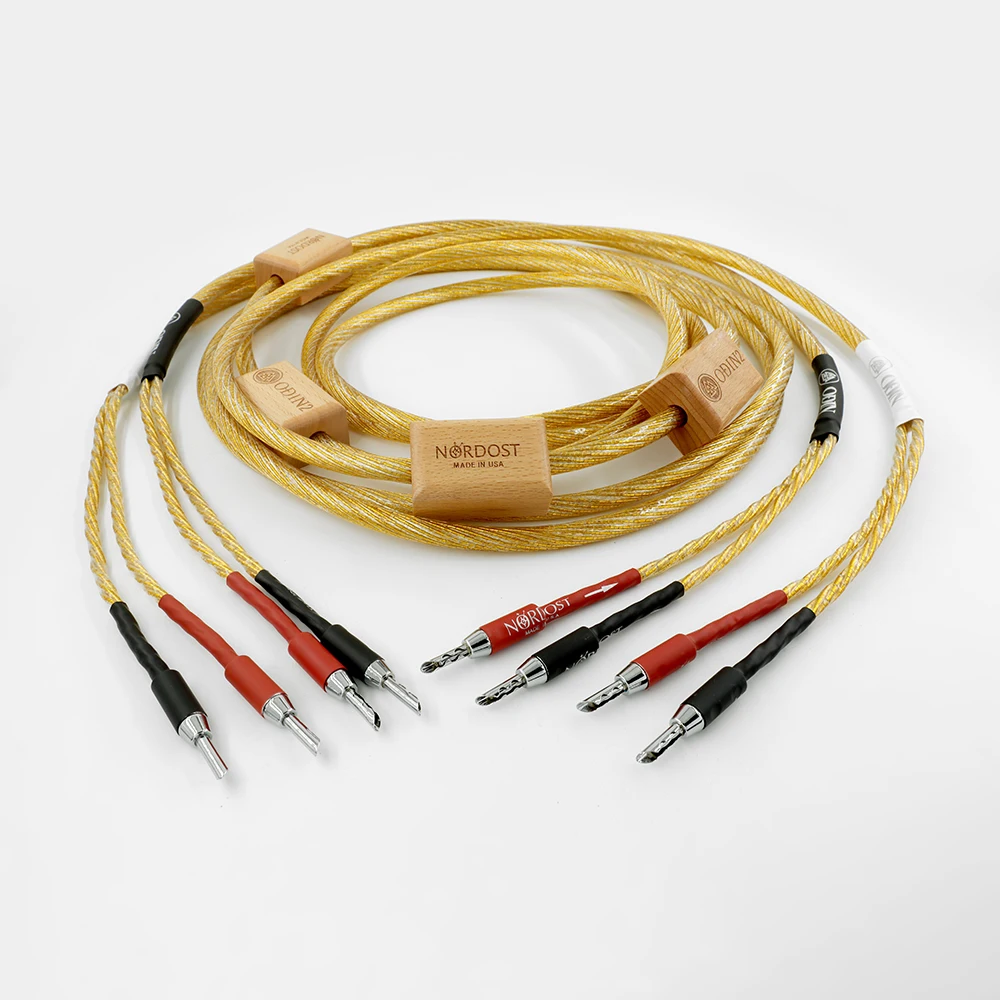 HiFi Nordost Odin Gold Speaker Cable Sterling Silver Loudspeaker Wire with  Silver Plated Sawtooth Type Banana Plug diameter4.5