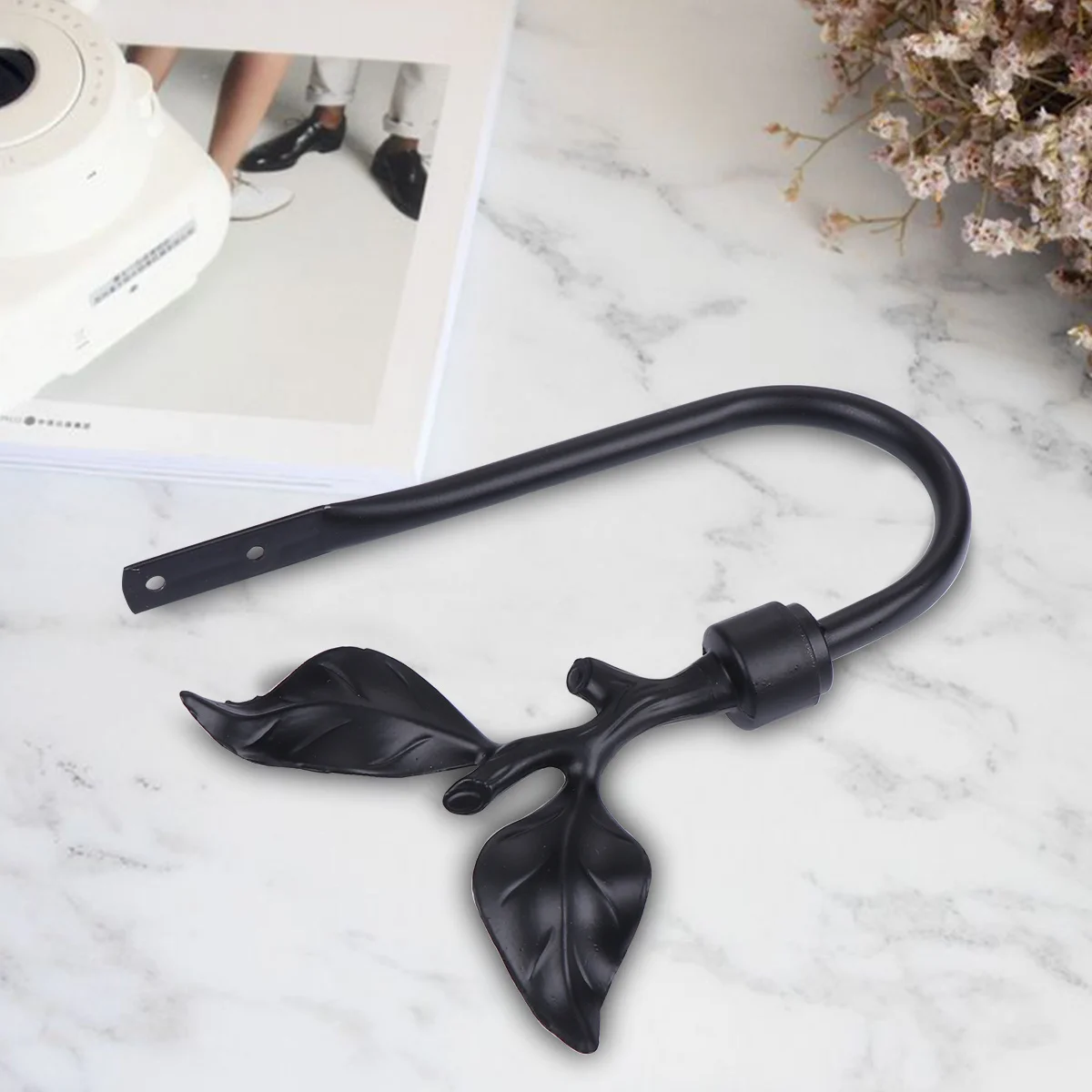 ستارة جدار السنانير ريفي يترك تصميم المعادن الثقيلة للمعاطف المناشف أحزمة أكياس المطبخ الحمام ديكور المنظم #4