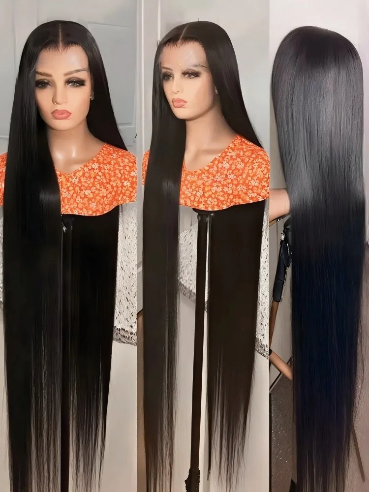 Rechte 13x6 HD Zwart Kant Frontale Pruiken 5x5 Lijmloos 30 40 Inch 13x4 Kant Voor Menselijk Haar Pruik Bot Braziliaanse Sluiting Wear Go