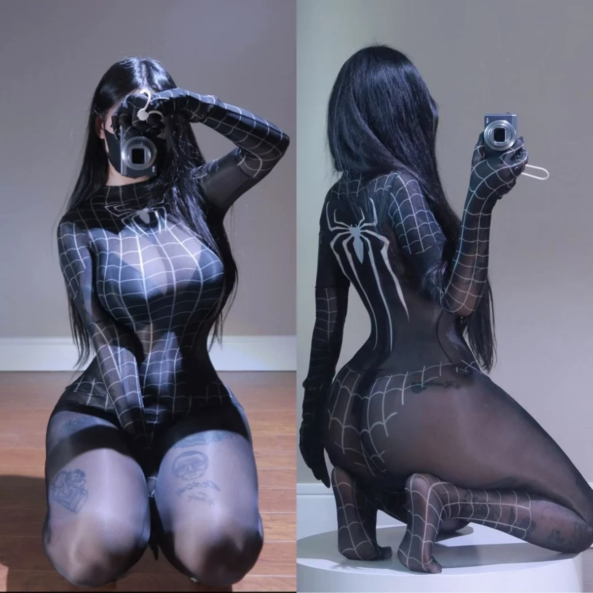 Women Sexy Ultrathin Spandex Elastic Sheer See Through Tight Onepiece Jumpsuit Bodysuit Overalls Catsuit Playsuit Cosplay Part