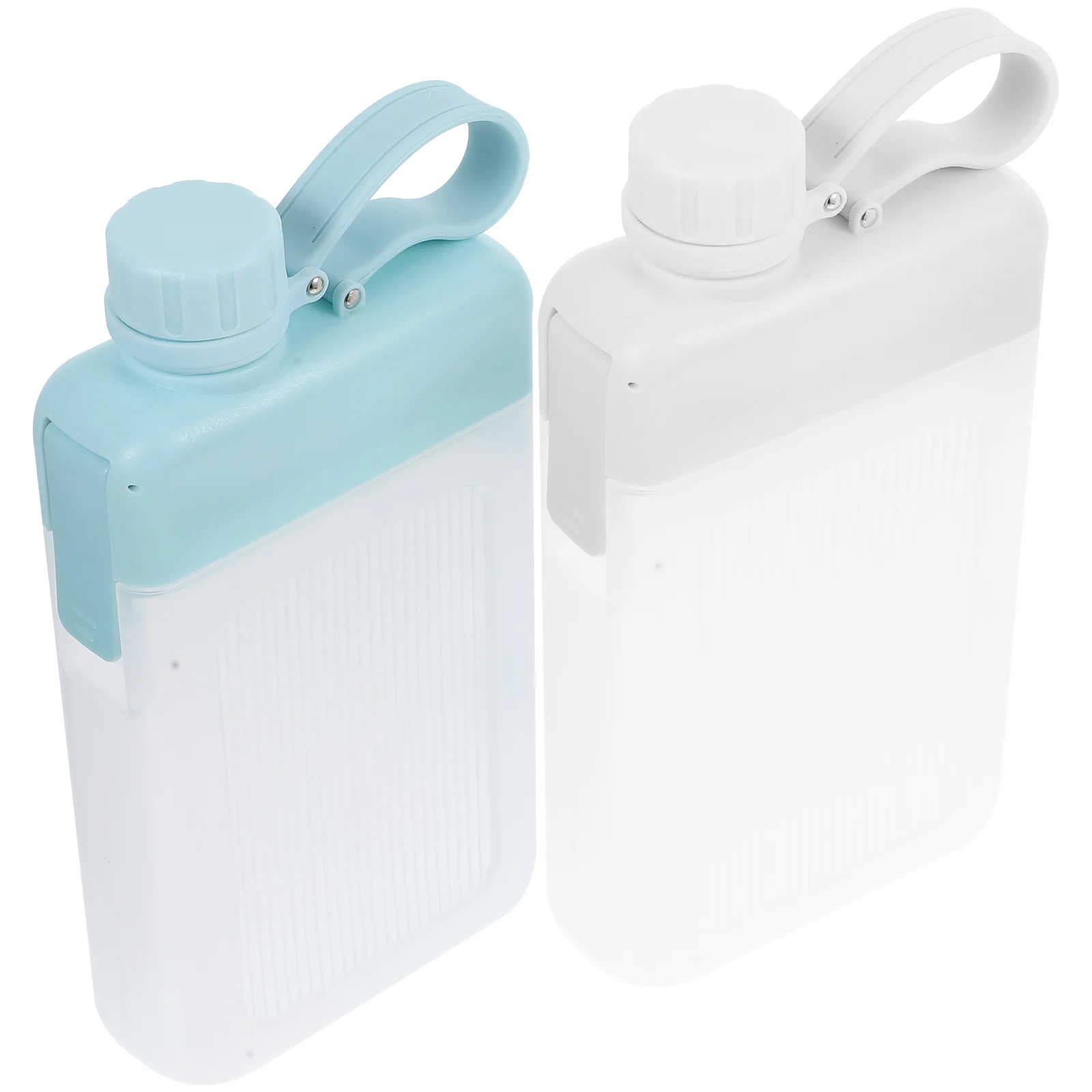 

2Pcs Portable Flat Water Bottle Slim Travel Large Sports Bottle for Outdoor Fitness Hydration Portable Kettle Flat Water Bottles