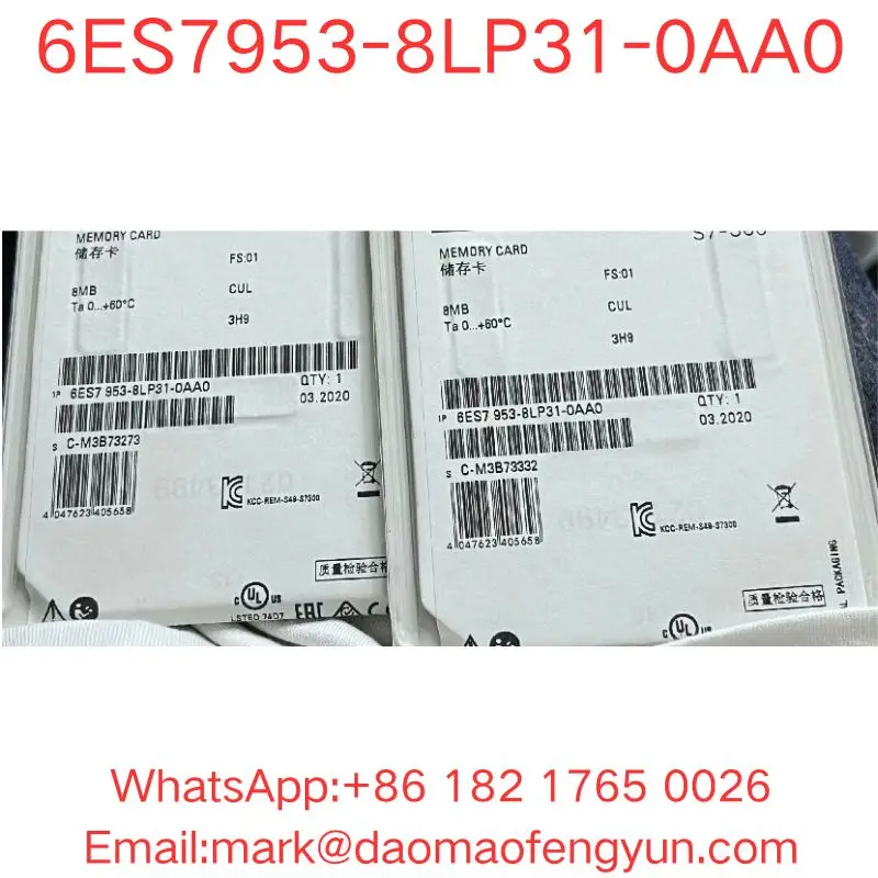 6ES7953-8LP31-0AA0 Brand New SIMATIC S7, Micro Memory Card for S7-300/C7/ET 200, 3, 3V Nflash, 8 MB