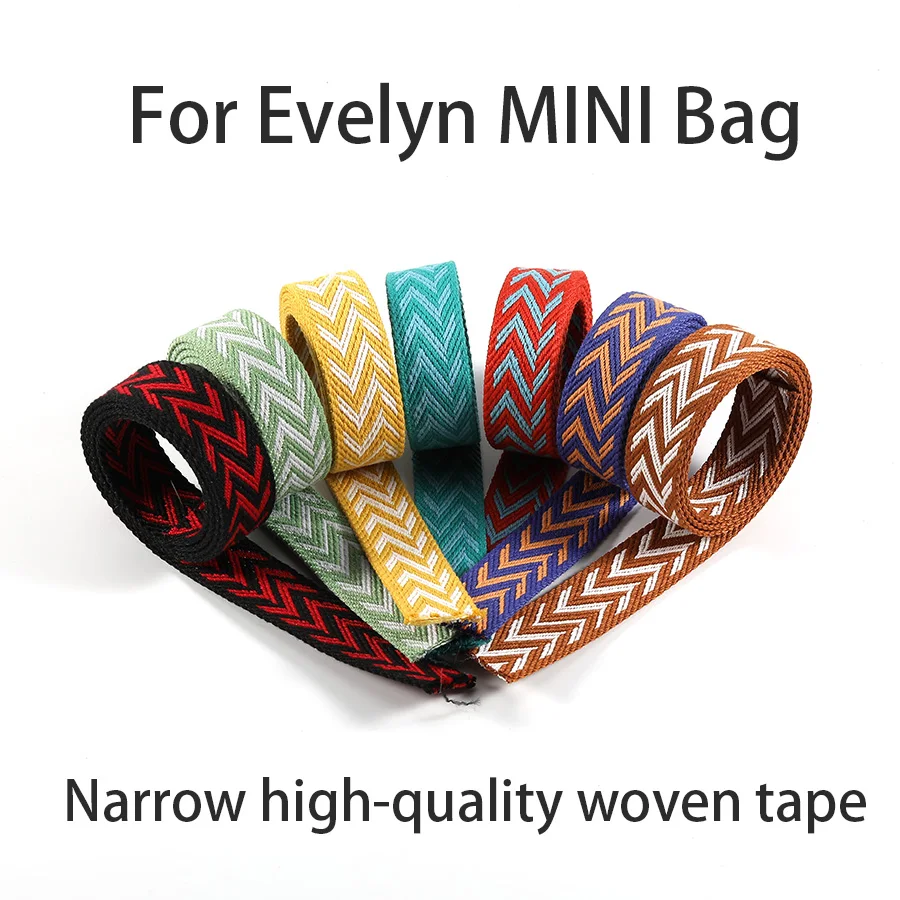 Narrow woven canvas strap with high density for Evelyn MINI bag shoulder strap accessories DIY
