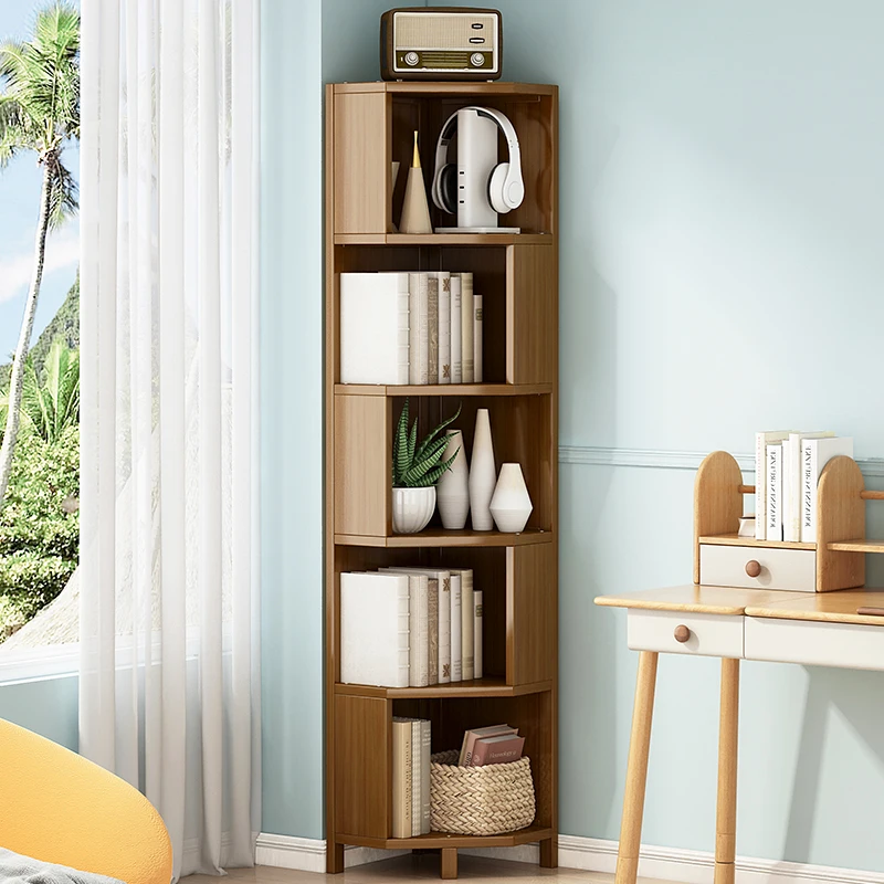 Corner Bibliotheque Bookcases Make Up Display Cabinet Mid Century Modern Bookshelf Small Bedroom Estanteria Libros Furniture