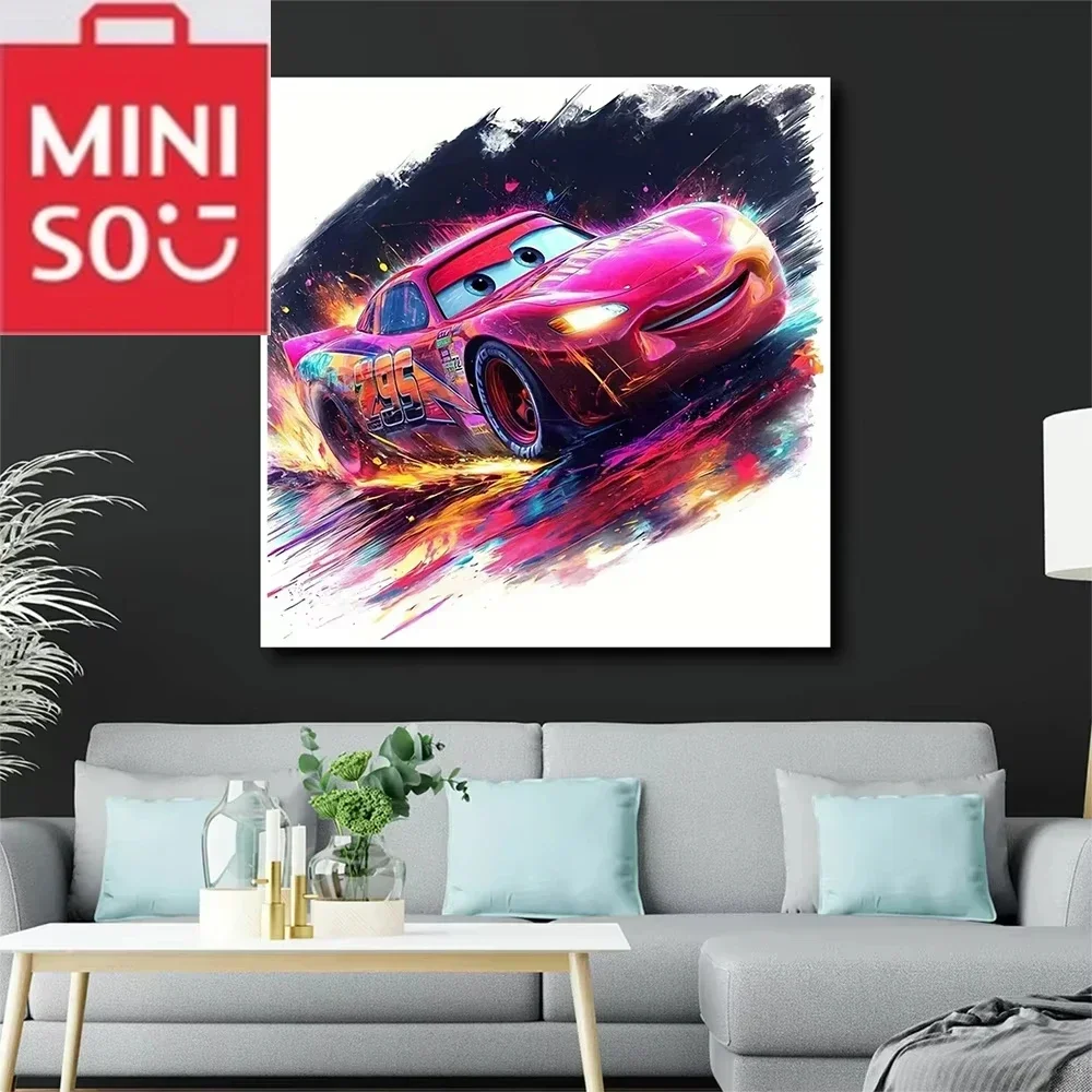 

MINISO Disney Lightning McQueen Full Round/Squre Diamond Painting kits art portrait paint by diamonds Home Decor frameless