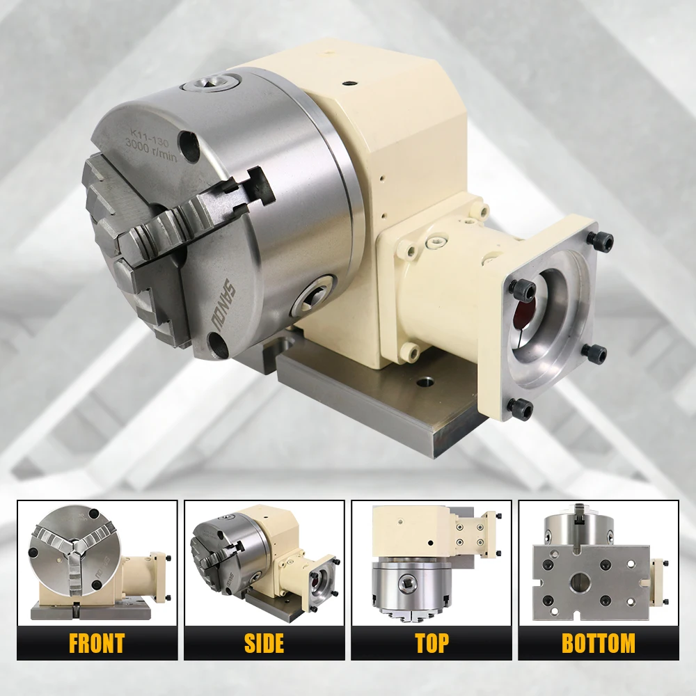 HLTNC K11-130 ثلاثة الفك تشاك ارتفاع المركز 110 مللي متر 130PRM Tailstock مطابقة 60 سيرفو دراجة نارية كام ضرس عدة #4