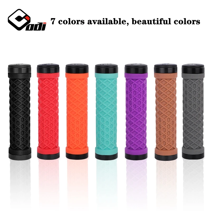 ODI Van Bicycle Handlebar Grips Sillicone Lock-On Anti-slip Shock Absorption MTB Double Lock Ring for BMX Folding Bike Parts