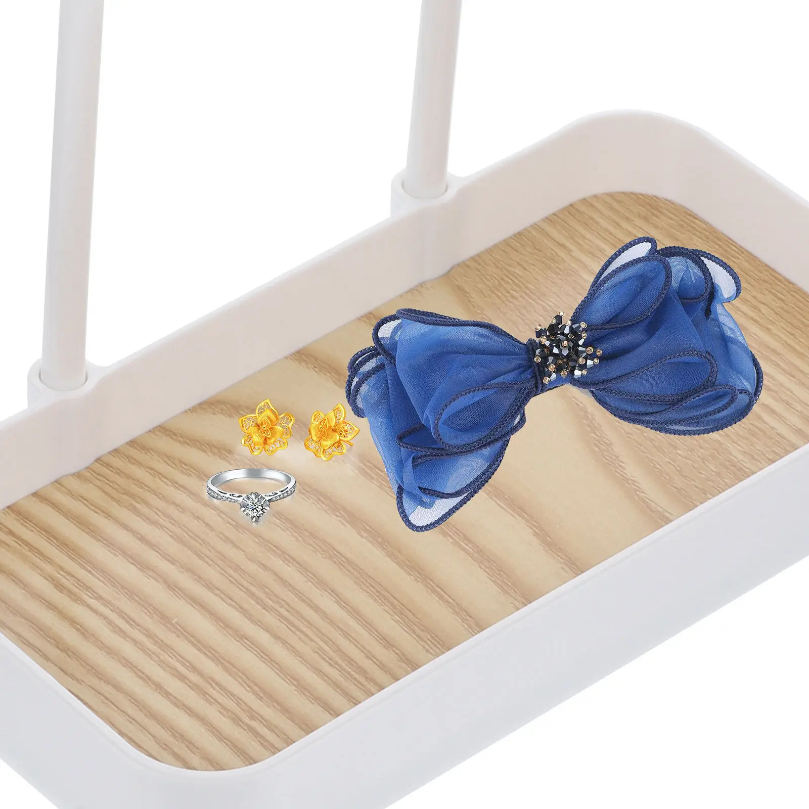 

Tabletop Jewelry Stand Organizer Elegant Stable Desktop Display Rack for Earrings Necklaces Bracelets Hair Ties Scrunchies