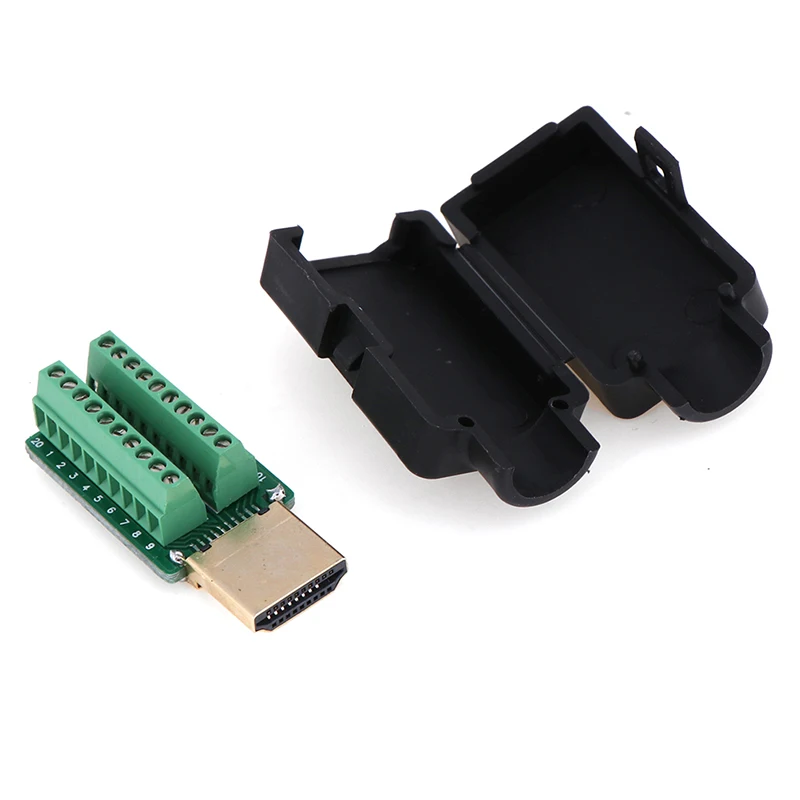 HDMI Male 19P Plug Breakout Terminals Solderless Connector With Cover Wholesale