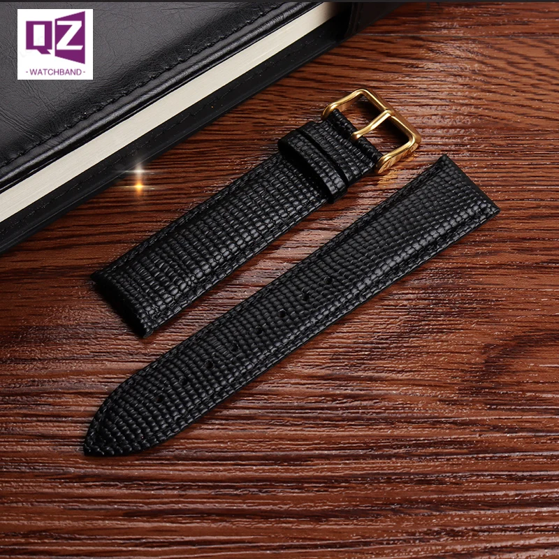 Genuine Leather Lizard Pattern Watchband Charm Bracelet For Movado Seagull Strap Simple Stylish Wristwatches Band 15mm 20mm 21mm