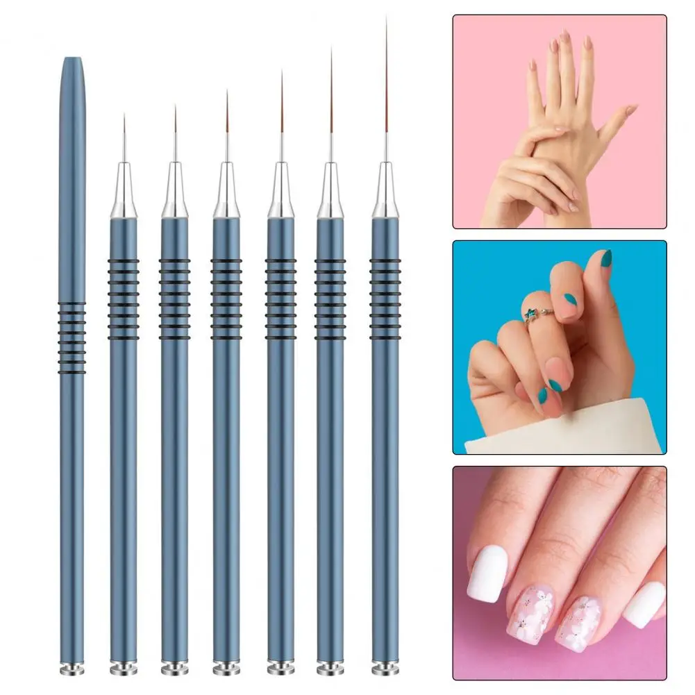 

Nail Art Brush Set Nylon Hair Nail Brush Professional Nail Art Detail Design Brushes Set for Beginners 6pcs for Artists