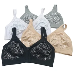 Plus Size Kanten Beha 'S Voor Dames Draadloze Beha 'S Niet-Gewatteerde Comfort Ondergoed Zachte Lingerie Full Cup 52e D