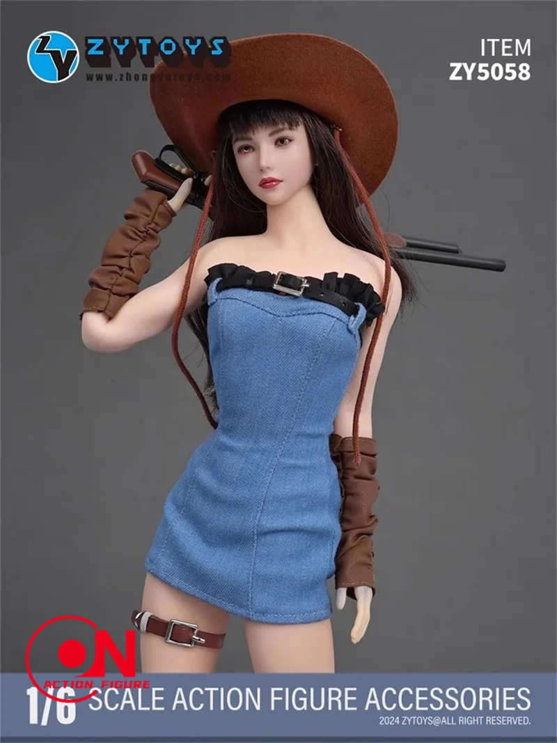 ZYTOYS ZY5058 1/6 échelle femme soldat occidental bretelles Denim jupes ensemble de vêtements pour corps de figurine d'action de 12 pouces