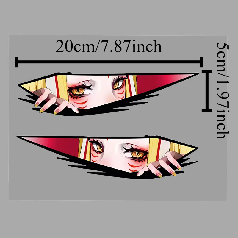 1Pair Anime Peeking Girl Vinyl Stickers, Waterproof Creative Decals for Car Window and Motorcycle Modification