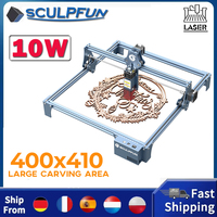SCULPFUN S9 Pro 10W Dual Laser Engraver 0.06mm High Precision 15mm Wood 10mm Acrylic Cutting 400*410mm EU-plug A4 Steel Pad