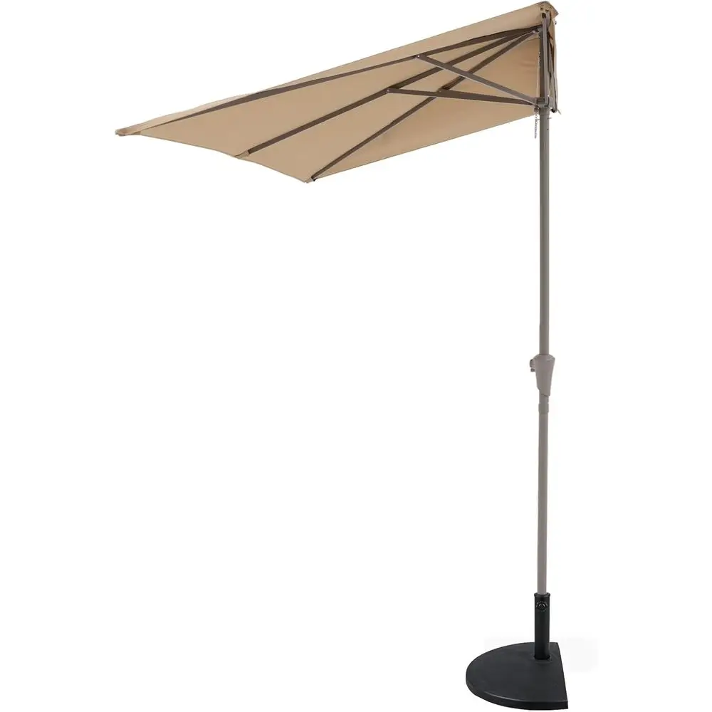 

7.5' x 4' Outdoor Patio Umbrella with Base, Ideal for Balcony, Garden, Deck