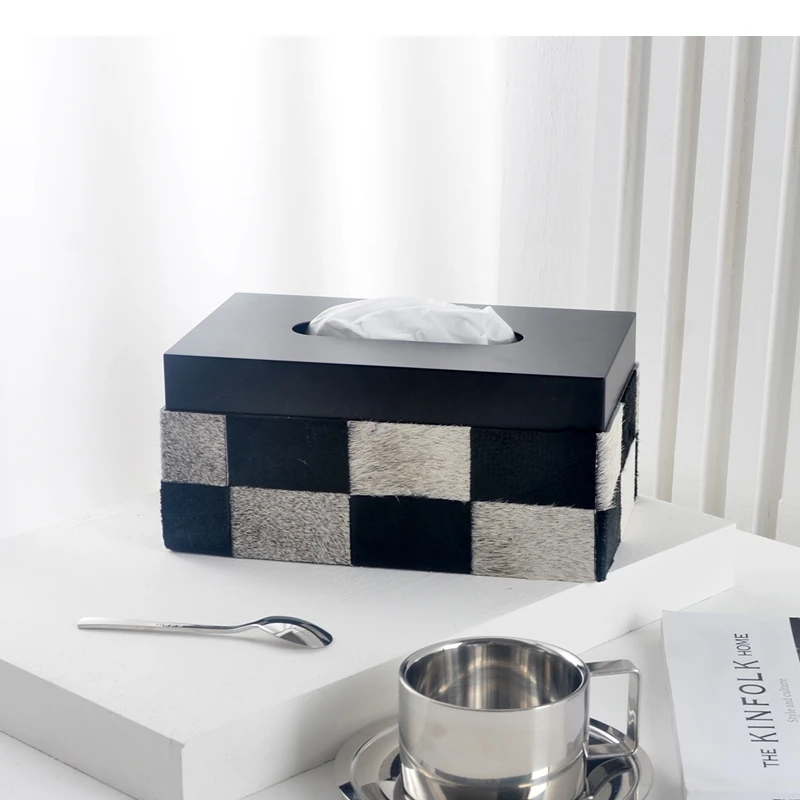 

Leather Tissue Box Metal Lids Paper Towel Napkin Holders Simple Home Desktop Extractable Type Toilet Boxes