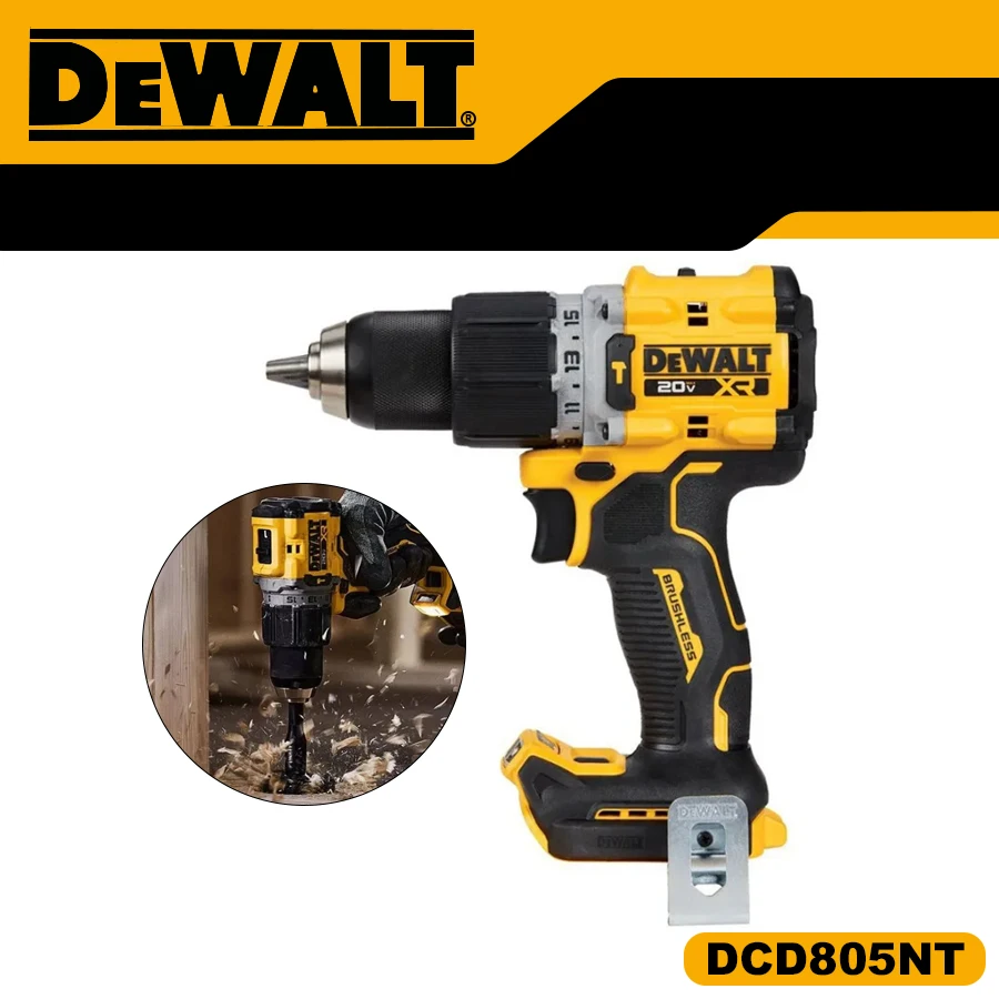 DEWALT DCD805 Original 20V MAX Brushless Cordless 1/2'' Electric Drill/Driver Hand-held Impact Hand Drill Bare Tool