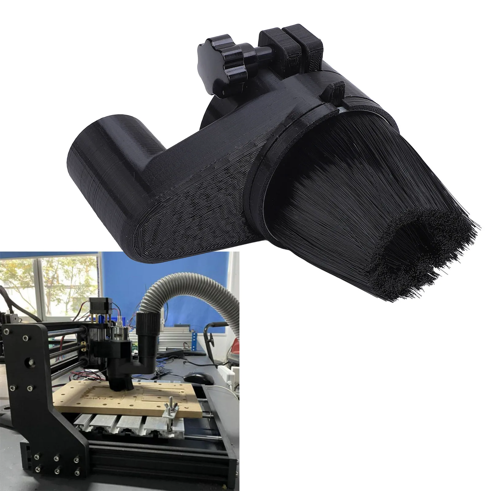 CNC Router Dust Cover 65mm CNC Dust Shoe for 1.5kw Spindle Motor Engraving Machine Brush Cleaner Woodworking Tools
