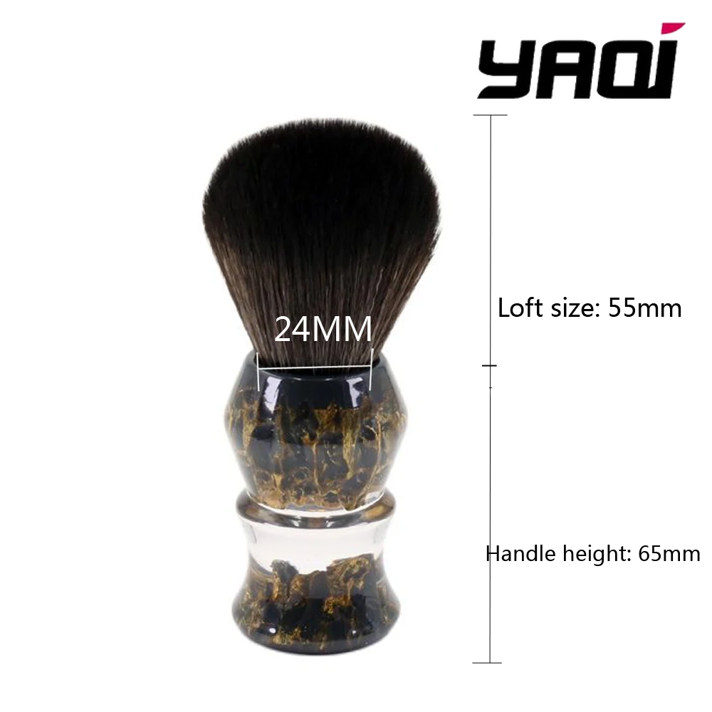 Brocha de afeitar Yaqi DEEP STONES 24 mm Pelo sintético Mango de resina Hombres Brocha de afeitar húmeda