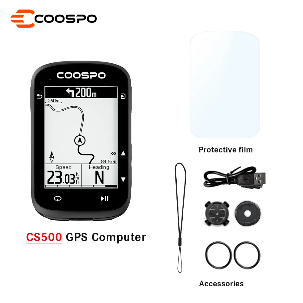 Coospo Cs500 Bike Computer Gps Route Navigatie Bluetooth5.0 Cycling Odometer Draadloze Fiets Snelheidsmeter Cyclus Stopwatch Ant +