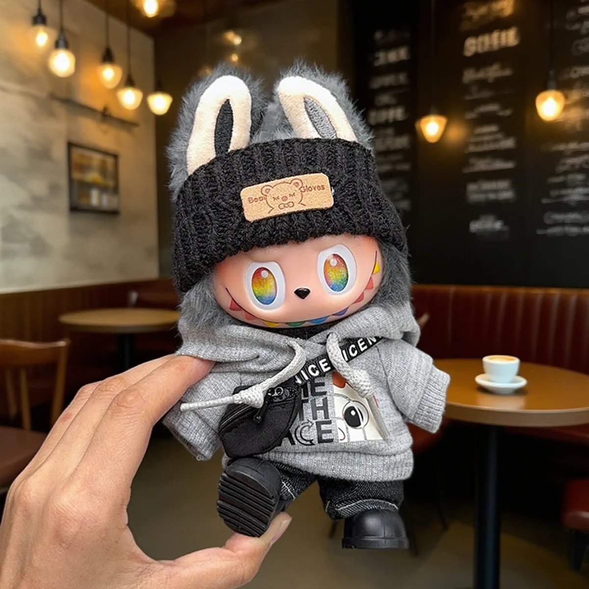 Plush Doll Clothes Fashion Hoodie Pants Set for Labubu Idol Dolls Trendy DIY Doll Clothing Accessories Gift