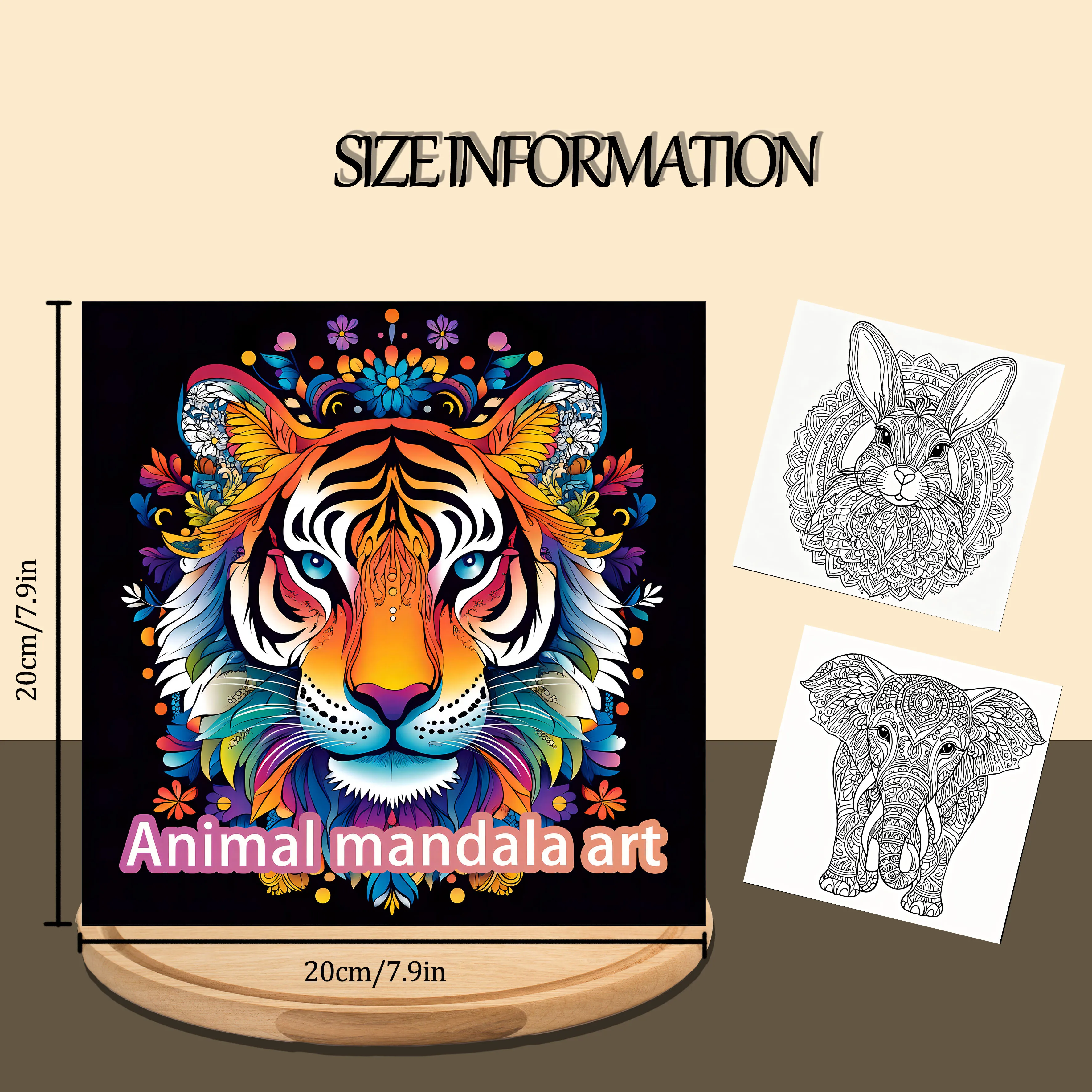 2-Pack Animal Mandala Colouring Book for Adults - Stress Relief and Mindfulness Art Therapy