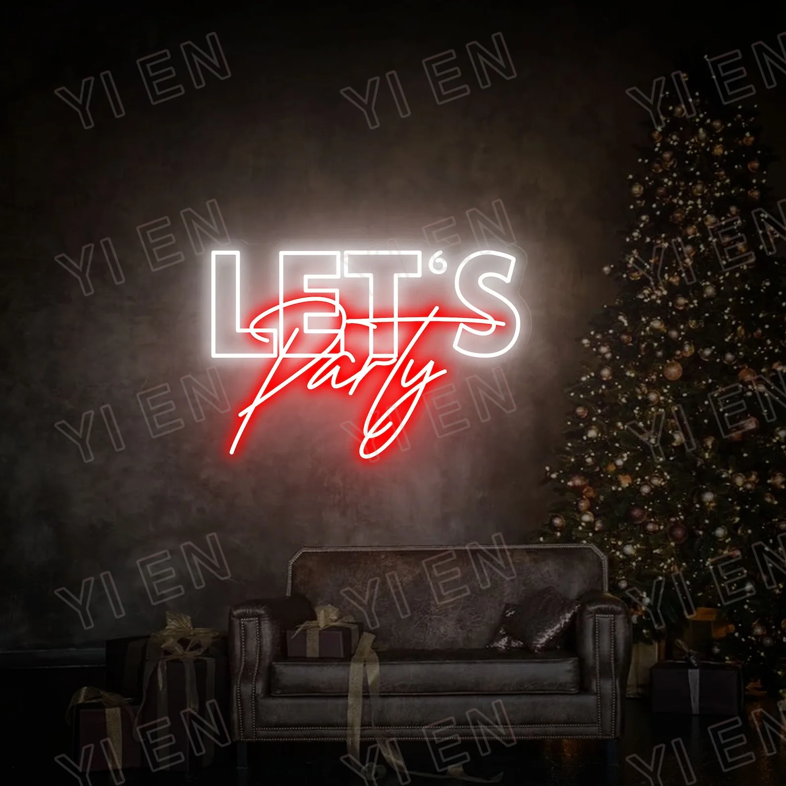 Let's Party Neon Sign, Party Decor, Custom Neon Sign, Neon Wall Art, Wedding Decor, Neon Sign Bar