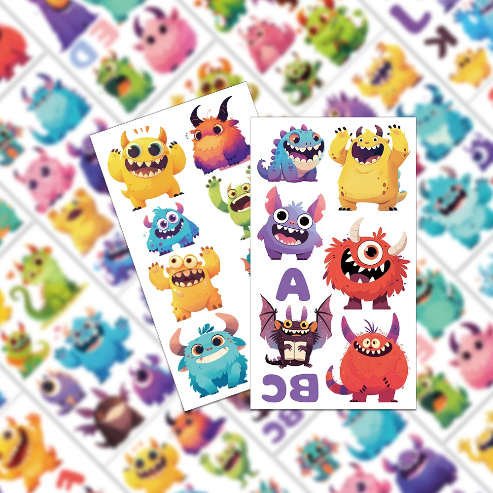 10 peças adesivos de tatuagem de monstro criativo, simples, à prova d'água, durável, presentes traseiros, adesivos de festa, decoração