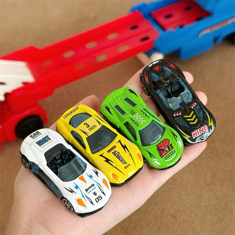 볼 자동차 발사기 레이싱 레일 자동차 모델 기차 트럭 교육 장난감 어린이 트랙 모험 게임 기계식 대화 형 장난감