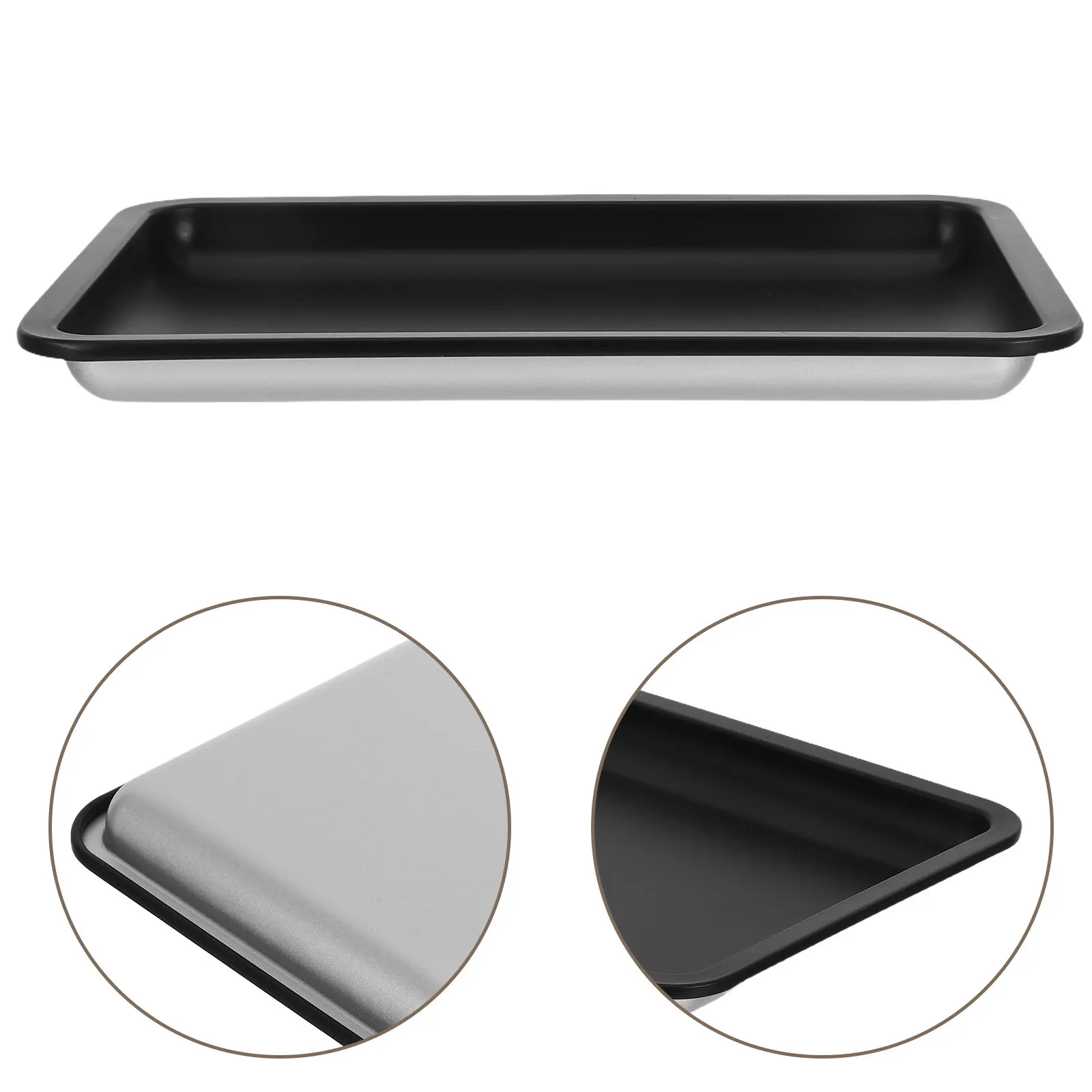 

4Pcs Stainless Steel Jewelry Organizer Tray Rectangle Sturdy Wear-Resistant Vanity Tray for Bathroom Dresser Table Decorative