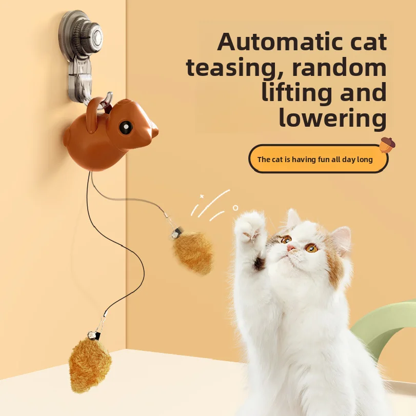 

Cat Toy Electric Squirrel Hanging Teaser Ball Cat Self-Entertainment Boredom Relief Artifact Cross-Border Wholesale