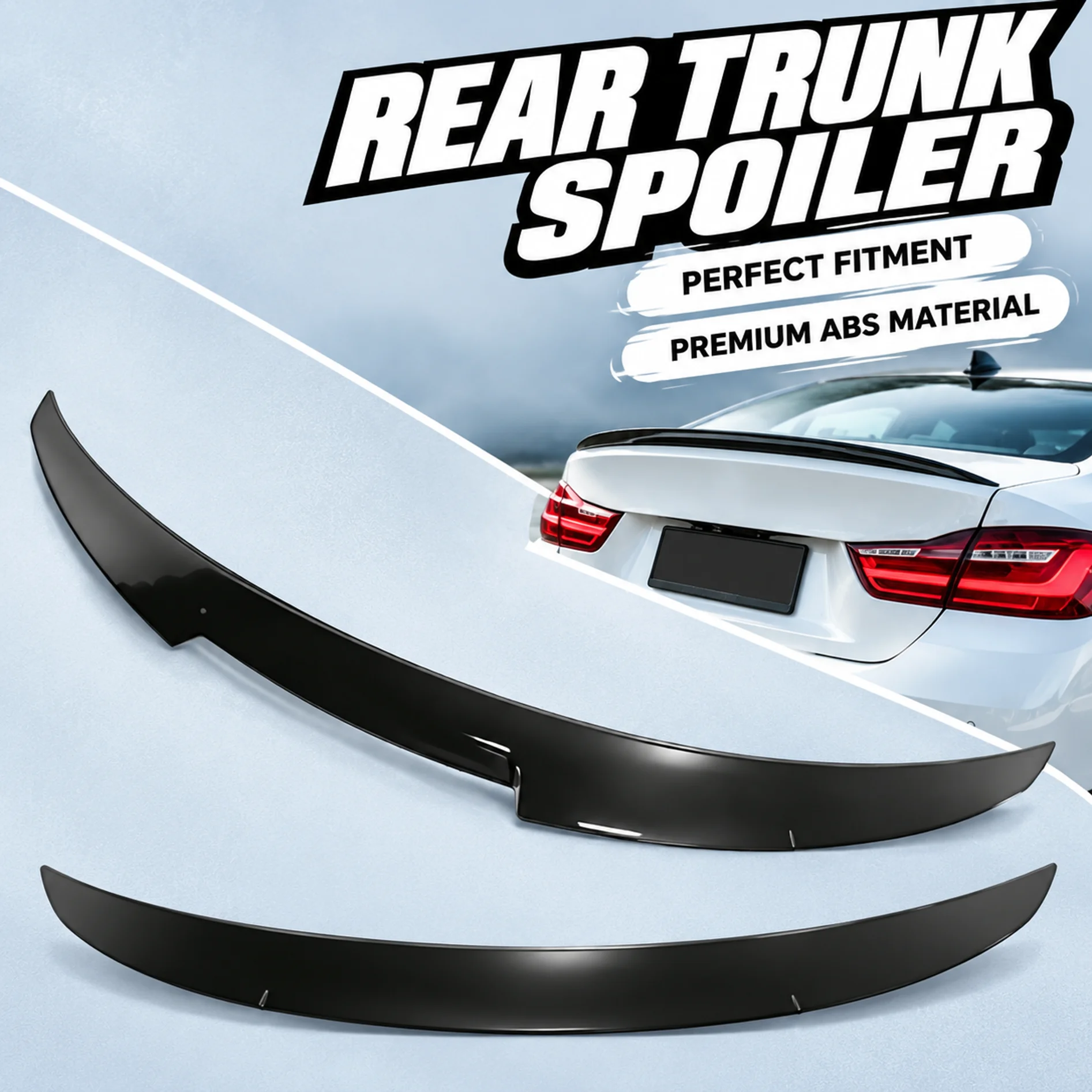 Spoiler per il portellone posteriore per BMW Serie 4 F36 Gran Coupé 4 porte 2014-2020, stile MP, nero lucido, in ABS di alta qualità, protezione per il portellone, miglioramento delle prestazioni