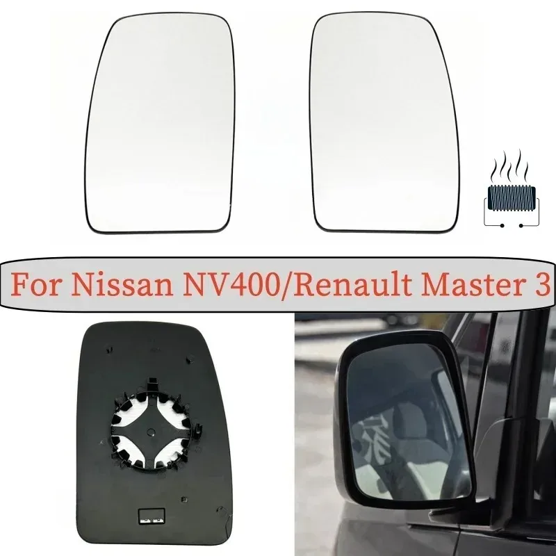 for Nissan NV400 for Renault Master 3 Outside Rear View Mirror Glass 2010-2020 Left Right Heated Rear Mirror Glass