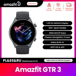 Amazfit-AndroidおよびiOS用のGTR3接続時計,24時間のヘルスモニタリング,21日間のバッテリー寿命,GTR-3, 46mm