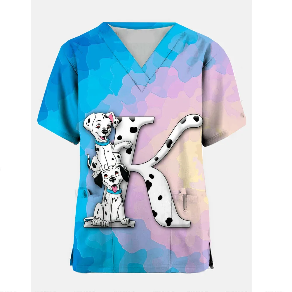 Pharmacist Dentist Veterinary Nurse Tops Disney 101 Dalmatians Beauty Scrub Clothes Spa Nurse Pure  Medical Lab Medical Uniform