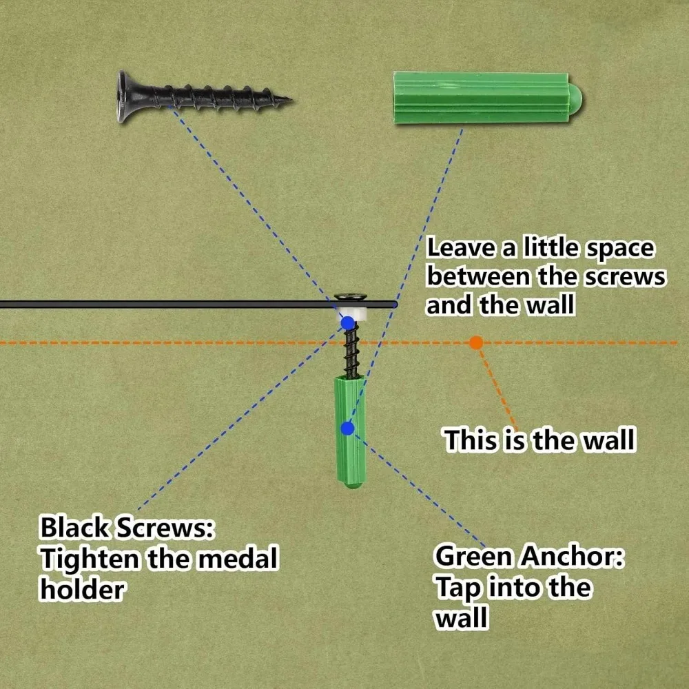 حامل ميداليات لا تتخلى أبدًا مع حامل ميداليات الجري مع إطار صور معدني رياضي معلق على الحائط لجوائز رياضية