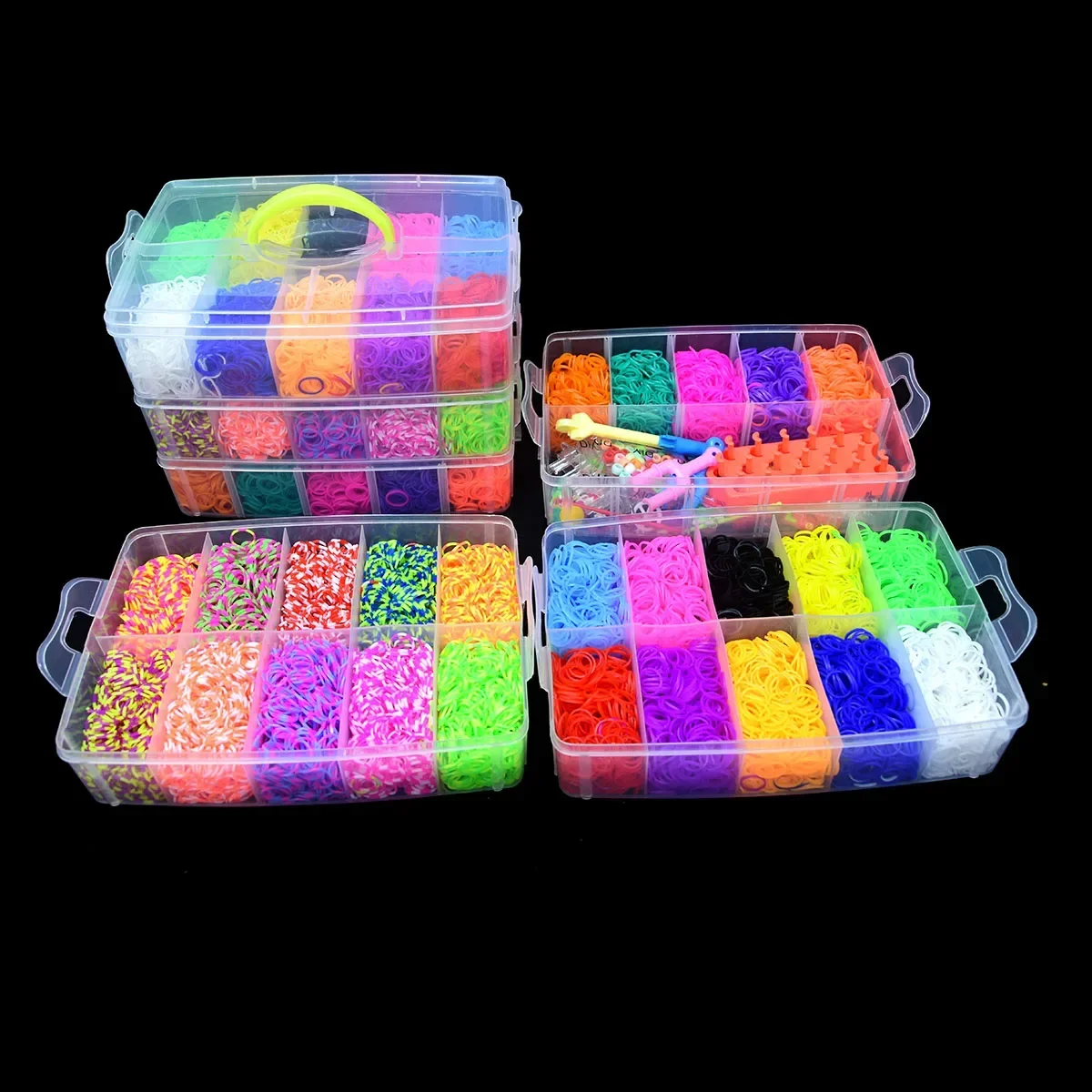 15000szt DIY Ręcznie robione gumki Zestaw gumek Twist Loom Zestawy gumowych opasek Friendship Bracelet Maker Zestaw do robienia dla dzieci w