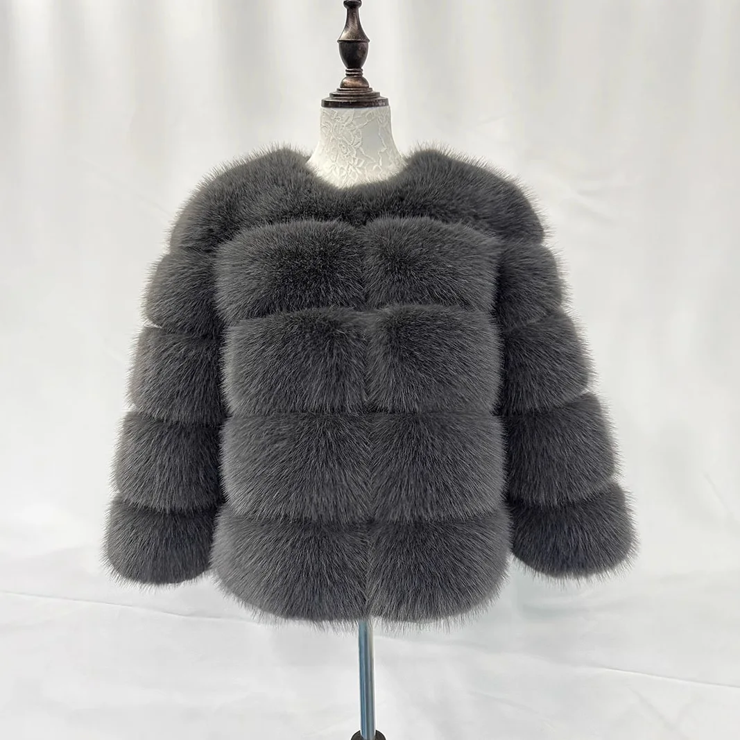 Women Faux Fox Fur Coats Zipper Short Coat Jackets Elegant Thick Warm Solid Jacket Lady Furry Outerwear Elegant Splice Winter