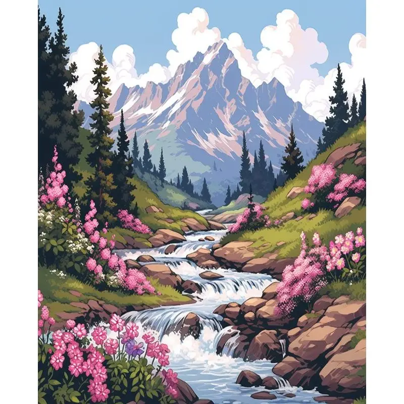 

RUOPOTY Painting By Numbers Fluorescent Colored Tree Acrylic Paint Paintings Coloring By Number Decor Art Home Furnishing Decora