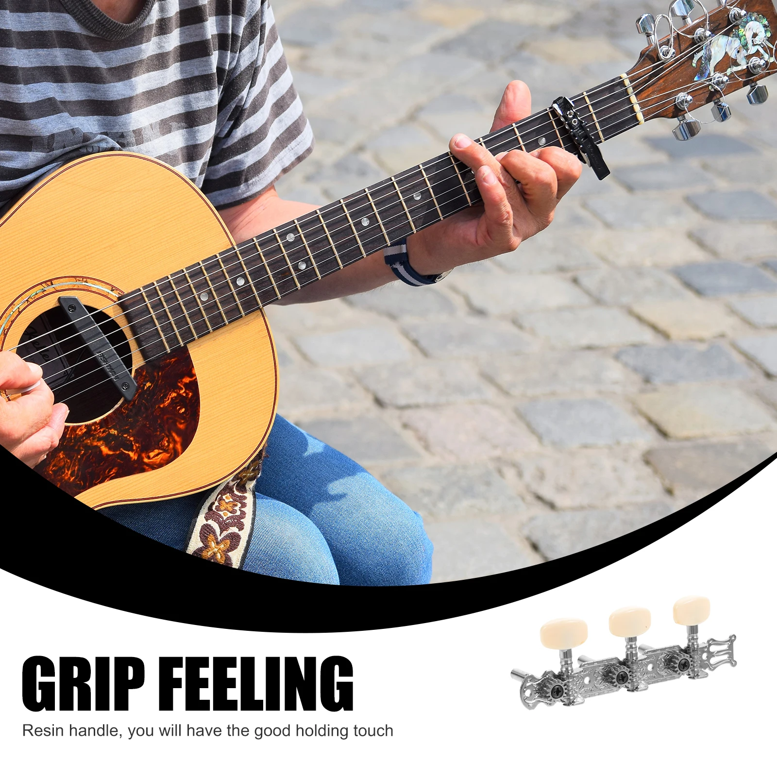 

2pcs Guitar Tuning Pegs Metal Resin Classical Folk Guitar Accessories Left Right Handed String Alignment Pegs Tools Random Color