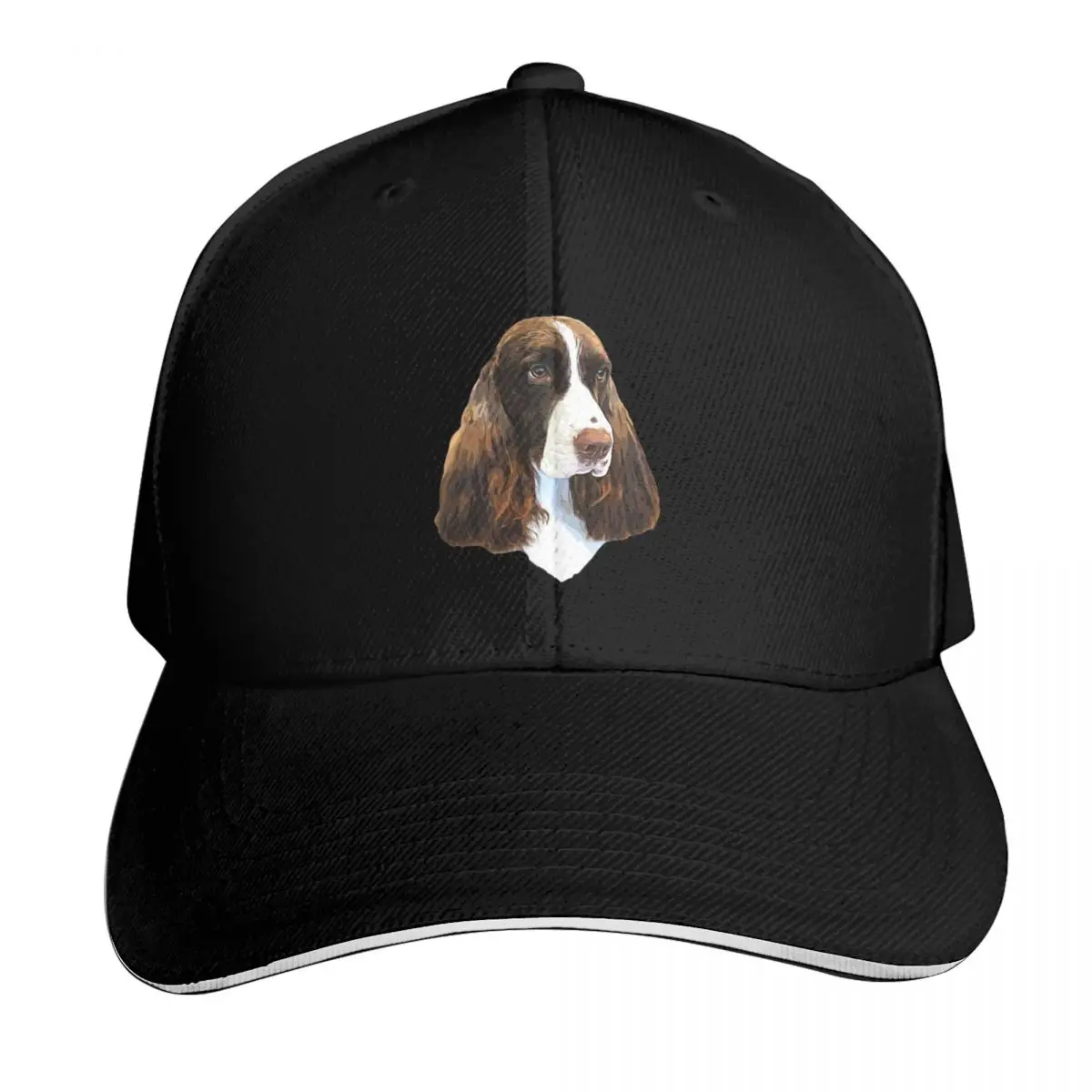 Springer Spaniel Liver and White Baseball Cap Snapback Flat Bill Strapback Dad Hat Six Panel Structured Crown