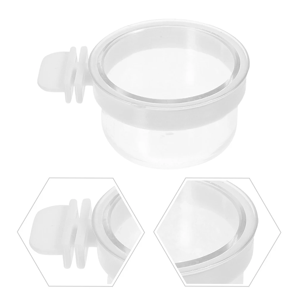

7pcs Parrot Feeder Bird Bowl Cage Bowls Detachable Transparent Cup Plastic Feeding Accessories Lightweight Portable Easy