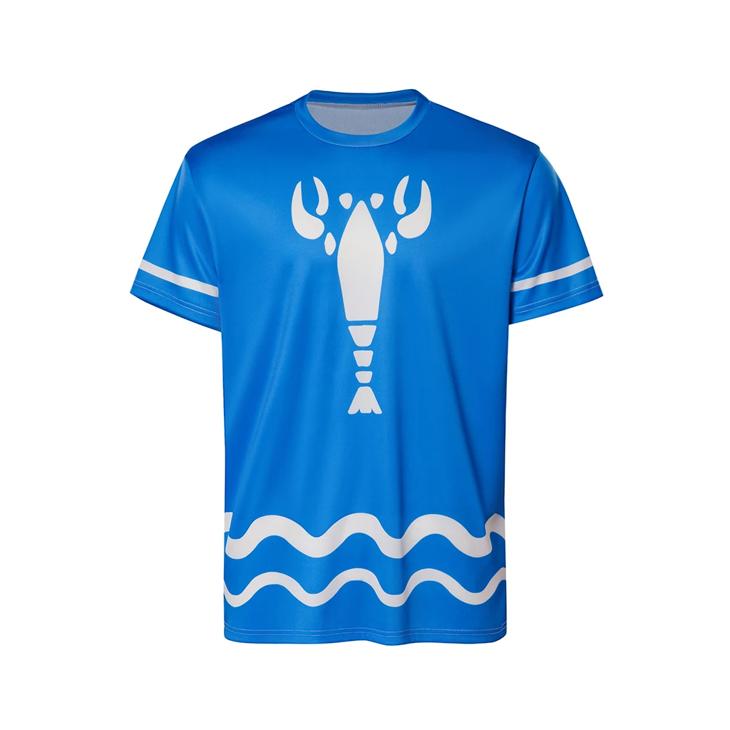 Lobster Blue TShirt Hawaiian Shirt Casual Beach Shirts Short Sleeves Halloween Casual Top Costume for Adult Men